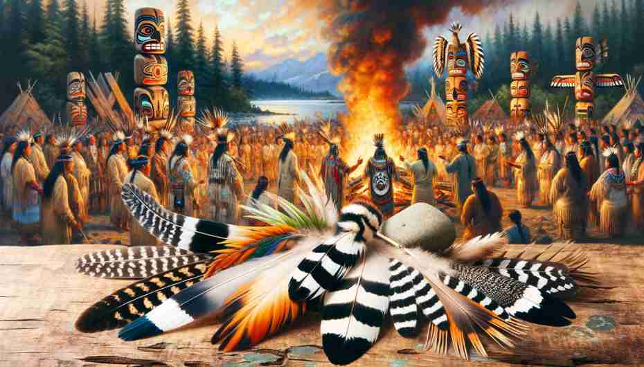 Native American ceremony highlighting the cultural importance of woodpecker feathers.