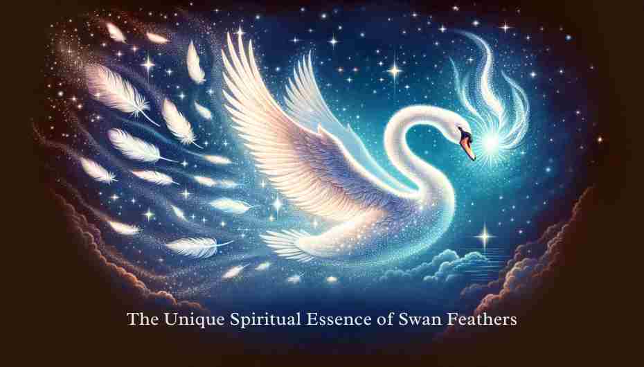 A mystical and enchanting illustration depicting a swan transforming into a celestial figure.