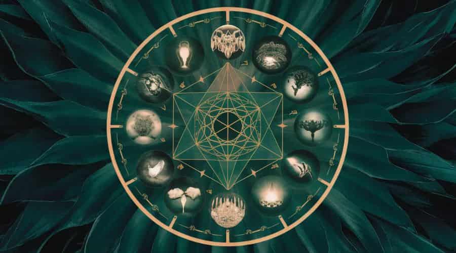 Artistic representation of the cycle of life and rebirth