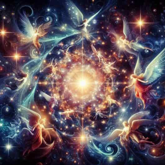 An image depicting stars as representations of divine guidance, hope, enlightenment, and celestial protection, emphasizing their spiritual significance.