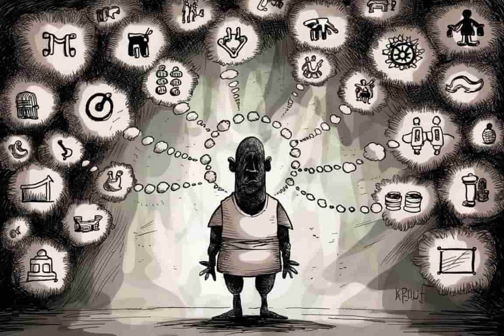 Visual representation of how black and white dreams can reveal messages from the subconscious mind.