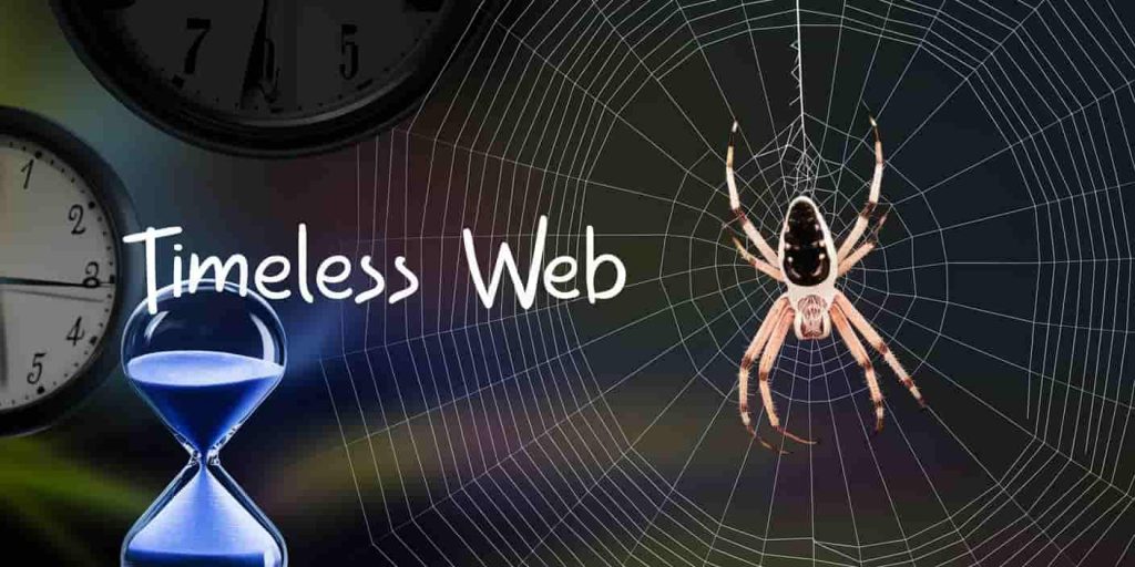 A time-lapse sequence of a spider building its web at night, with clock faces in the background, illustrating patience and persistence in the spiritual journey.