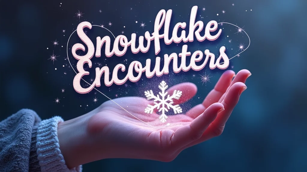 Image for "Snowflake Encounters" depicts a hand catching a snowflake, with symbolic images like a calendar and a dream catcher subtly overlaid, representing signs and interpretations.